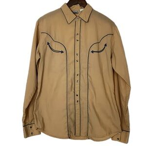 1970s Mustard Western Pearl Snap Shirt by Madman
